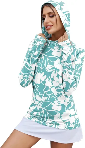 LUYAA Women's UPF 50  Sun Protection Hoodie Breathable Stretch Hiking Shirts Long Sleeve for Running Outdoor Workout