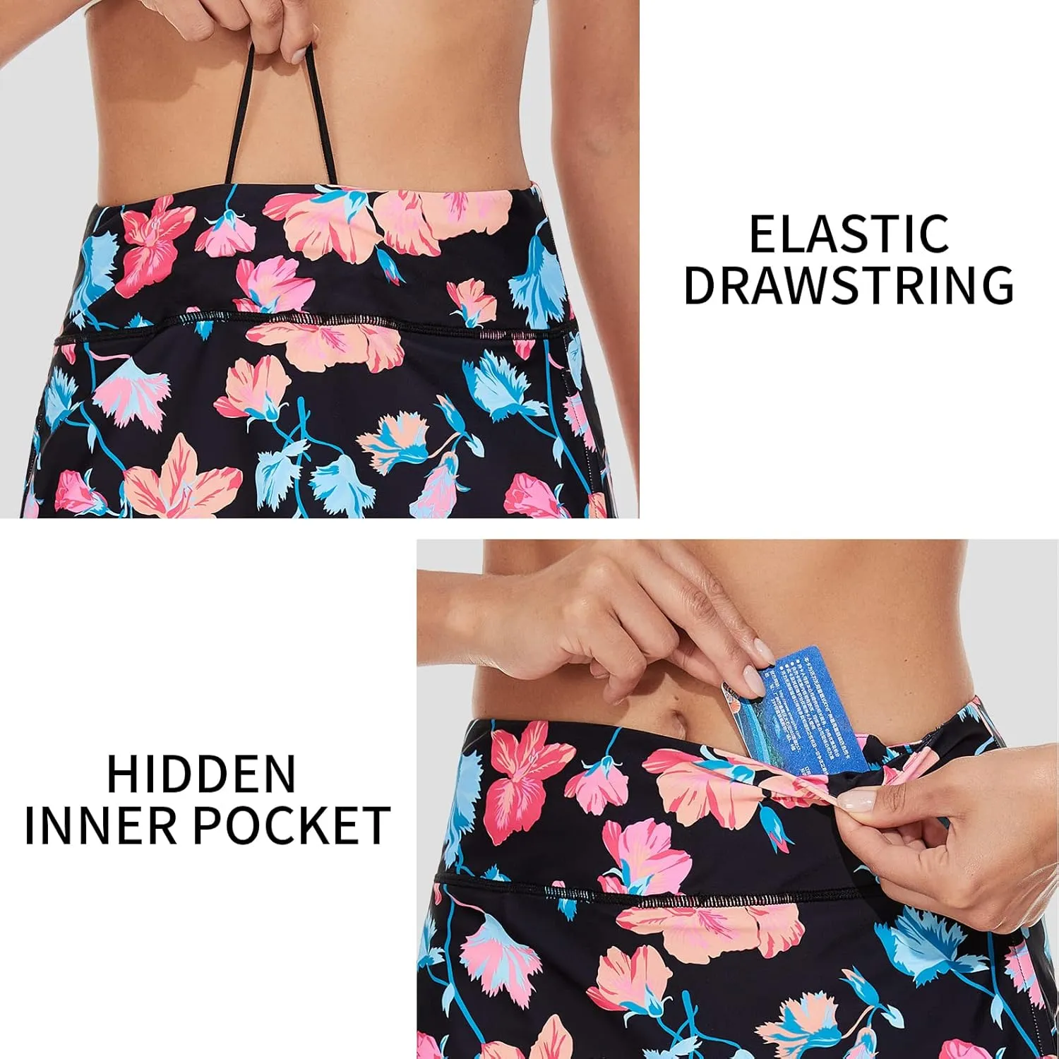 M MOTEEPI Skorts for Woman Golf Skirt Knee Length Tennis Athletic Skorts with Pockets