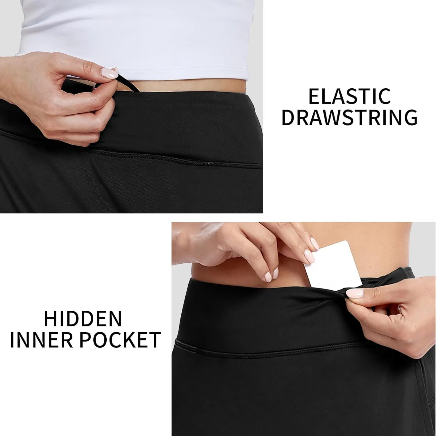 M MOTEEPI Skorts for Woman Golf Skirt Knee Length Tennis Athletic Skorts with Pockets