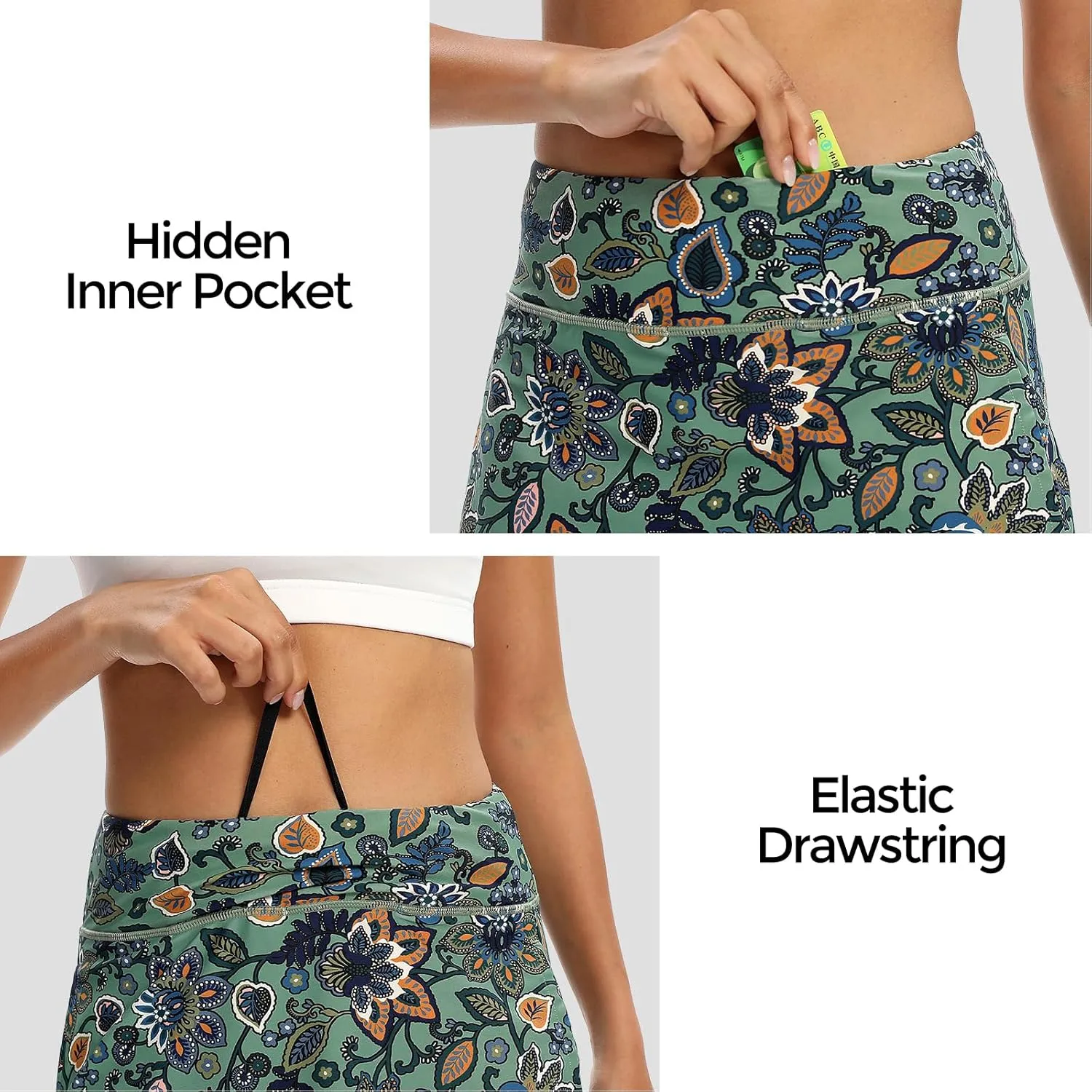 M MOTEEPI Skorts for Woman Golf Skirt Knee Length Tennis Athletic Skorts with Pockets