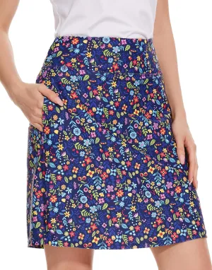 M MOTEEPI Skorts for Woman Golf Skirt Knee Length Tennis Athletic Skorts with Pockets