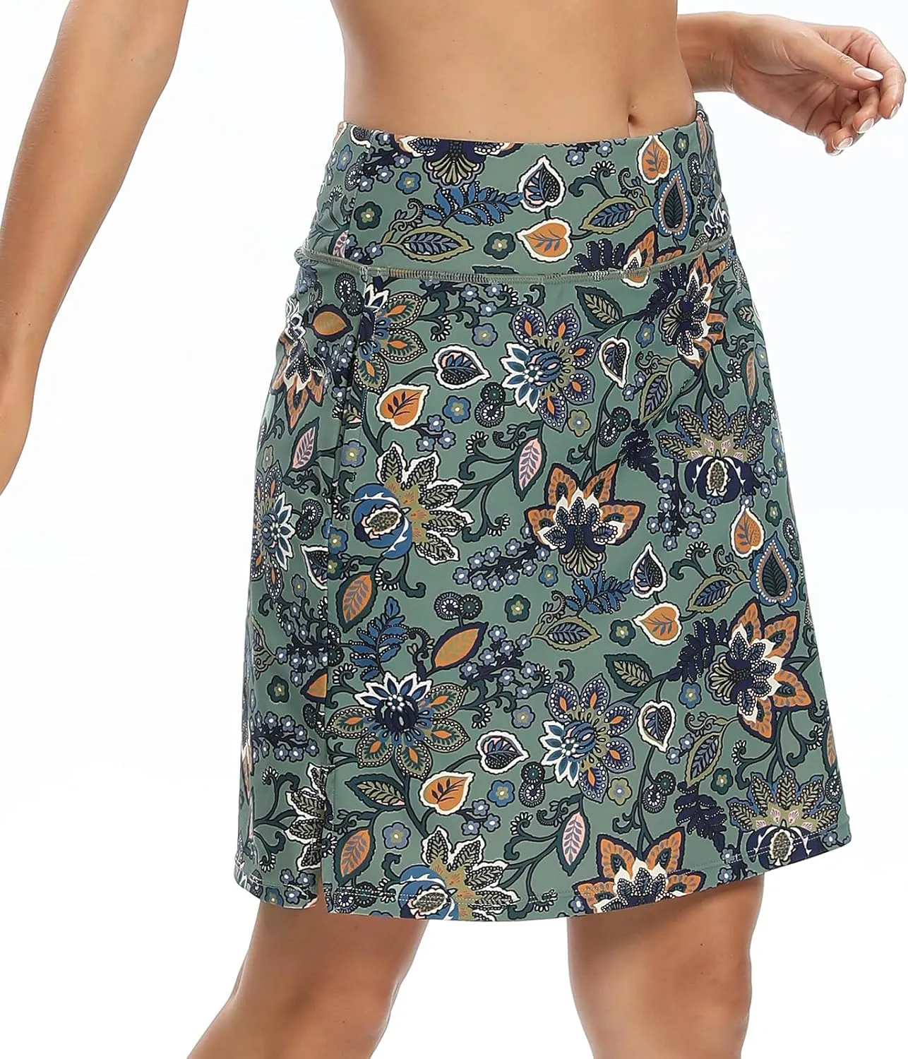 M MOTEEPI Skorts for Woman Golf Skirt Knee Length Tennis Athletic Skorts with Pockets