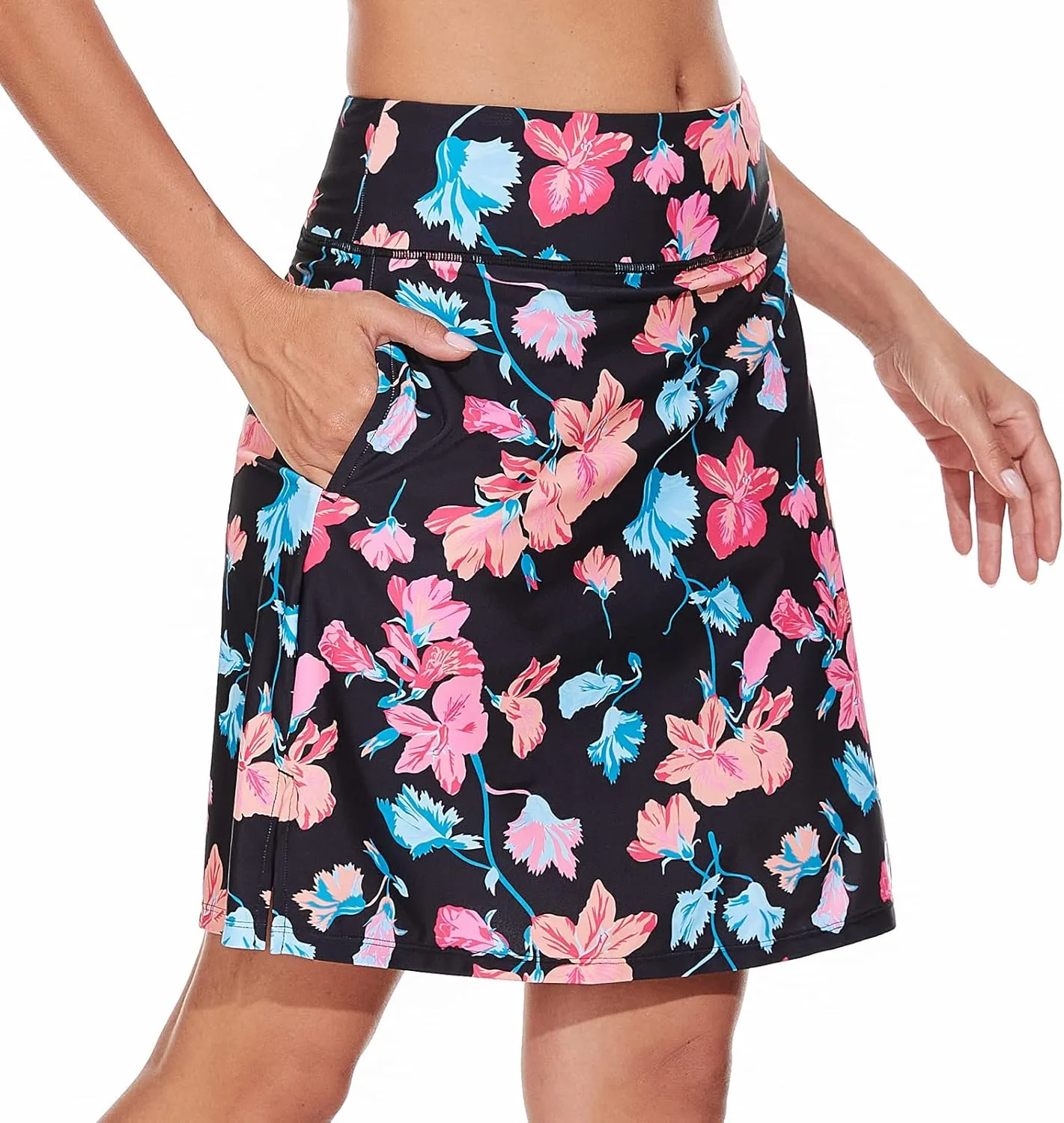 M MOTEEPI Skorts for Woman Golf Skirt Knee Length Tennis Athletic Skorts with Pockets