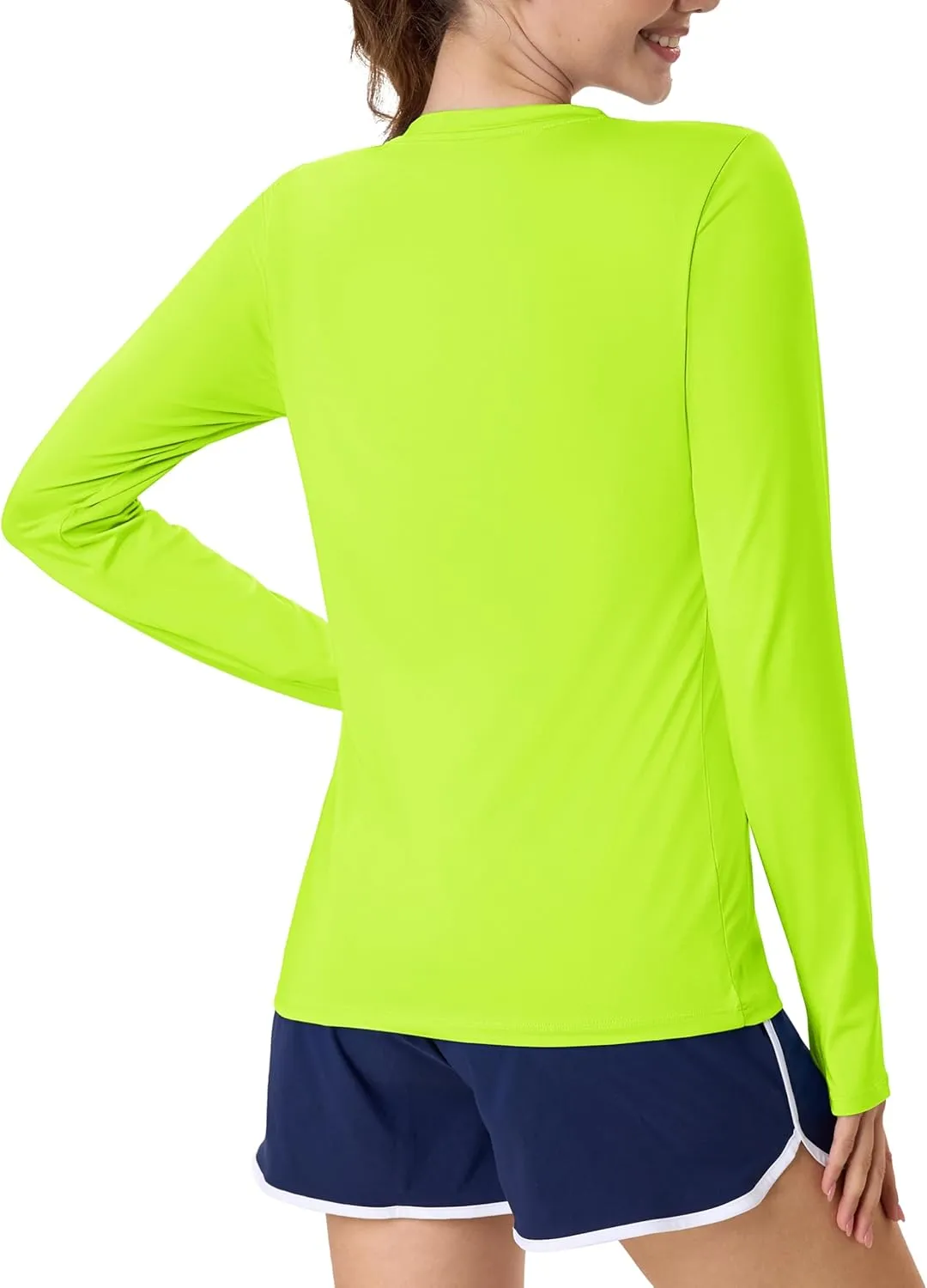 MAGCOMSEN Womens Long Sleeve Shirts UPF 80  Quick Dry Athletic Workout Tee Shirts with Thumb Holes Rash Guard Swim Tops