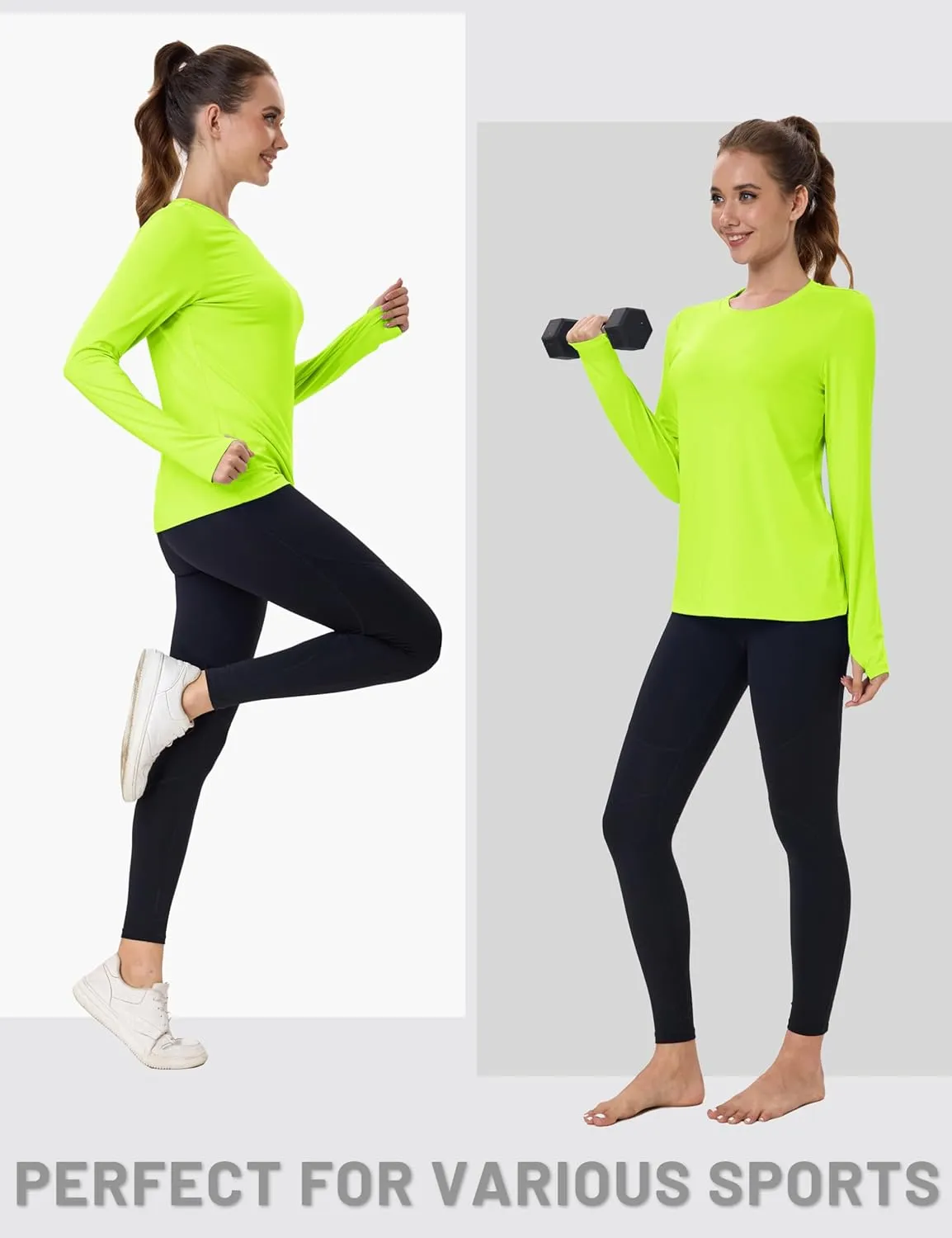 MAGCOMSEN Womens Long Sleeve Shirts UPF 80  Quick Dry Athletic Workout Tee Shirts with Thumb Holes Rash Guard Swim Tops