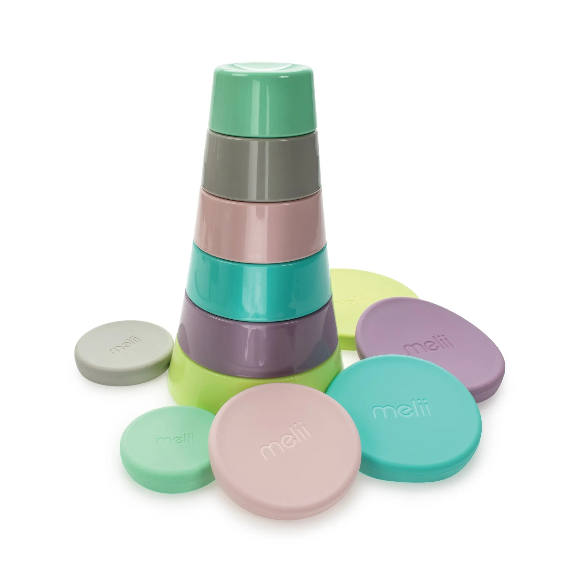 Melii Stacking & Nesting Food Storage Containers with Silicone Lids - 12 Piece Set for Kids, BPA Free, Dishwasher & Microwave Safe, Compact Storage, Versatile Sizes