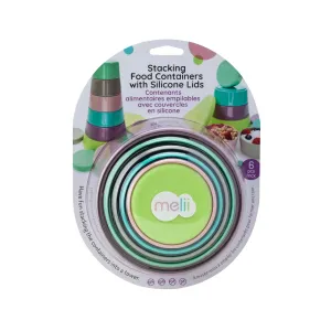 Melii Stacking & Nesting Food Storage Containers with Silicone Lids - 12 Piece Set for Kids, BPA Free, Dishwasher & Microwave Safe, Compact Storage, Versatile Sizes