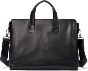 Men Genuine Leather Briefcase Convertible 14 Inch Messenger Bags Handbag Multifunctional Work Business Shoulder Bag
