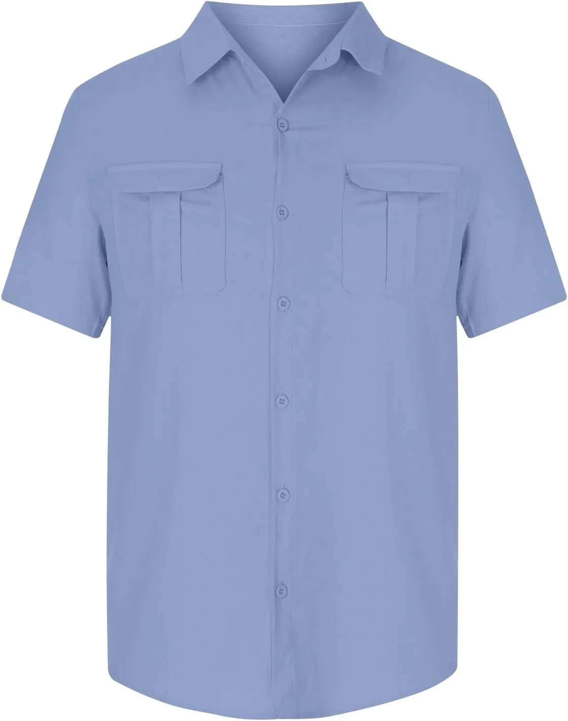 Men Shirt Casual Summer Short Sleeve Shirts for Men Button Down for Men Trendy Plain Shirts Tops with Pocket 2025