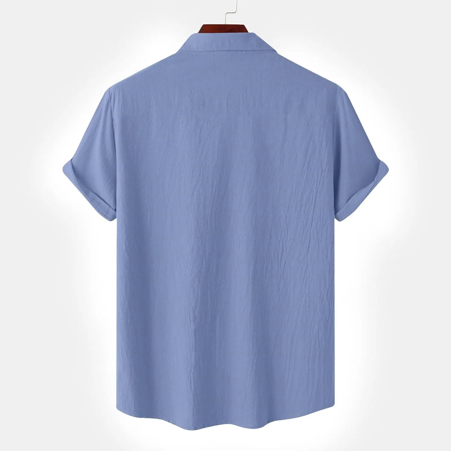 Men Shirt Casual Summer Short Sleeve Shirts for Men Button Down for Men Trendy Plain Shirts Tops with Pocket 2025