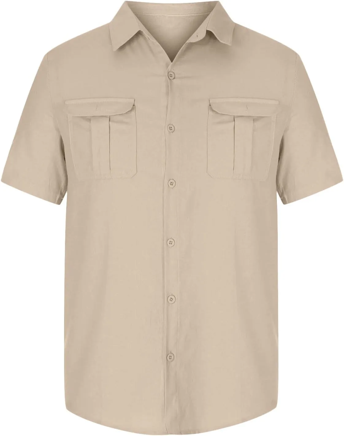 Mens Button Down Short Sleeve Shirts Summer Business Casual T Shirts Cotton Hawaiian Beach Tops Holiday Vacation Clothes