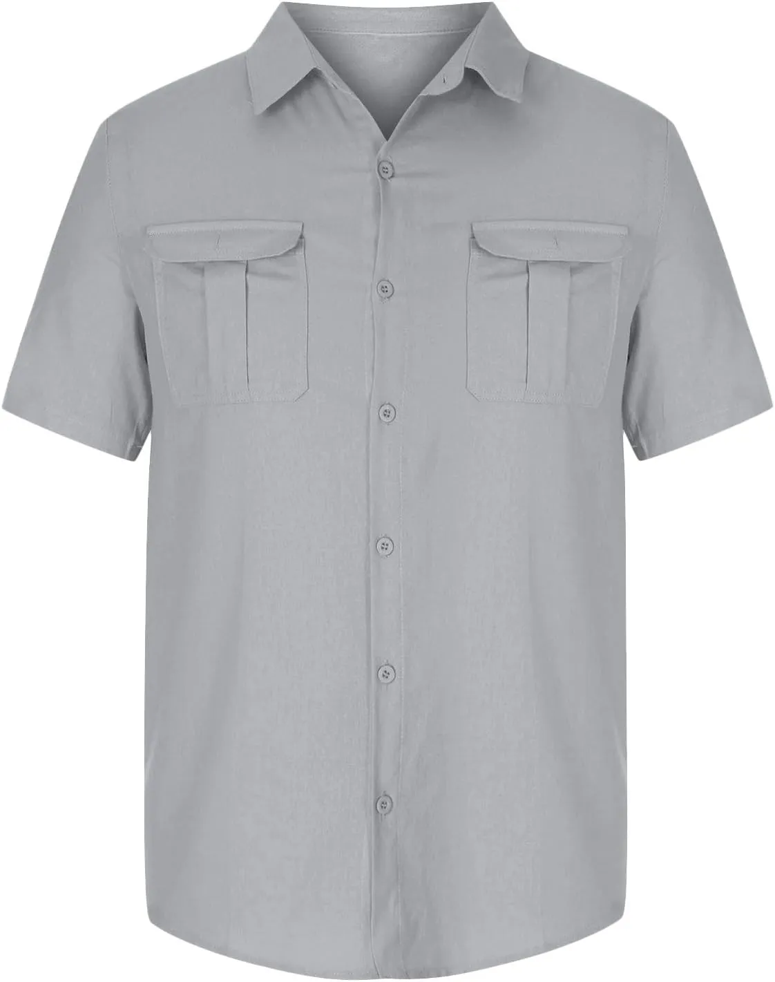 Mens Button Down Short Sleeve Shirts Summer Business Casual T Shirts Cotton Hawaiian Beach Tops Holiday Vacation Clothes