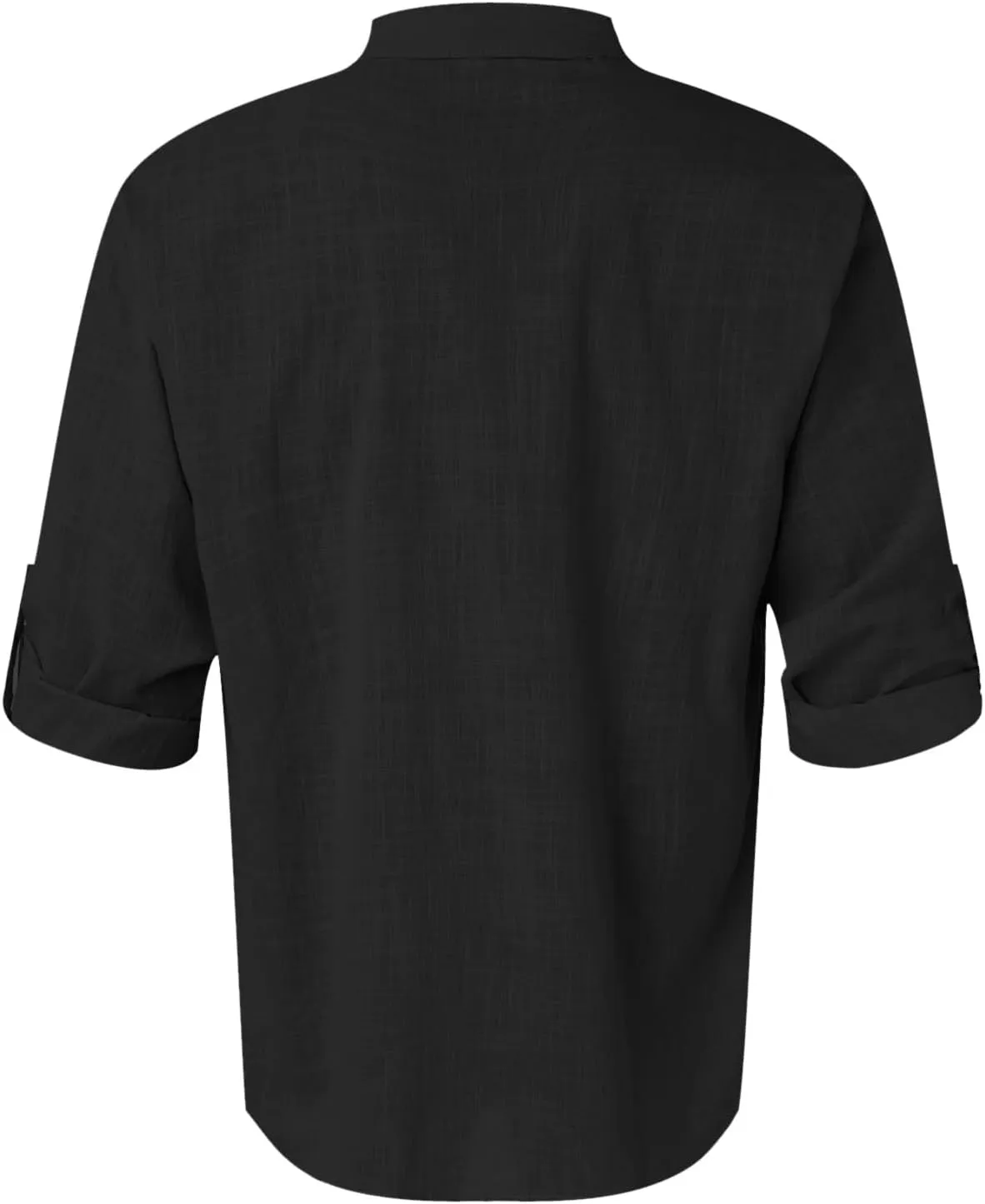 Mens Cotton Linen Shirt Henley T-Shirts Casual Button Beach Summer Short Business Dress Top Solid Lapel Tee Shirt