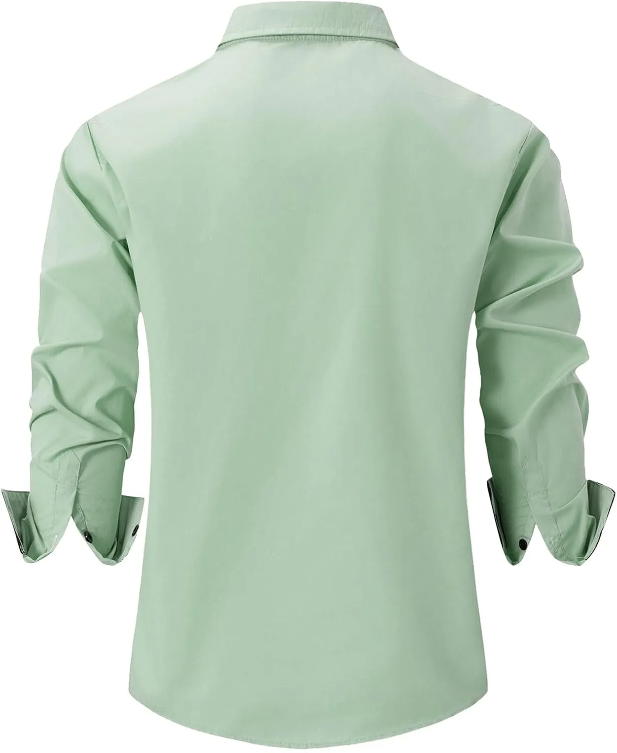 Mens Dress Shirts Long Sleeve Button Down Casual Solid Formal Business Regular Fit Collar Work Shirt with Pocket