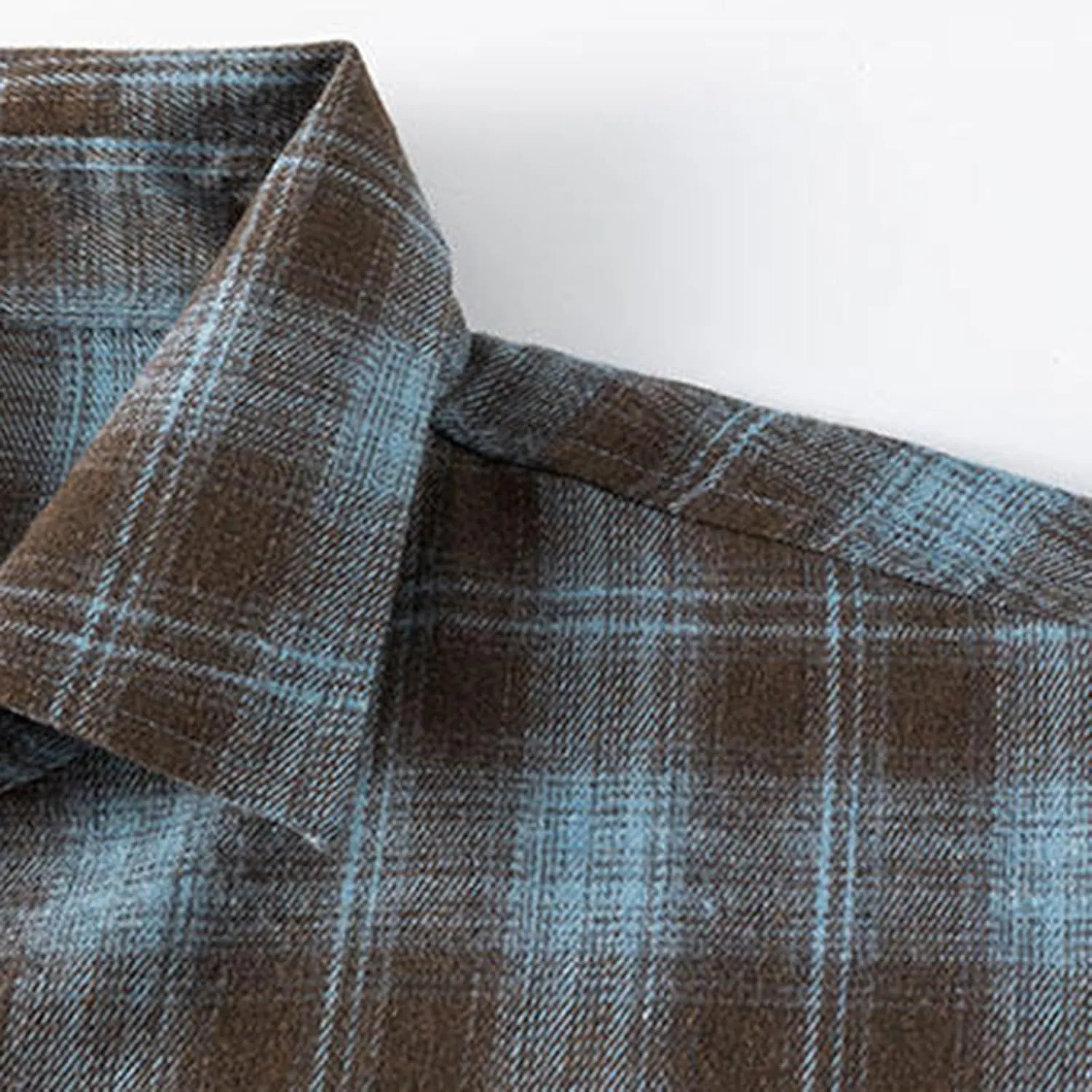Mens Dress Shirts Long Sleeve Flannel Shirt with Pocket Warm Casual Soft Button Down Plaid Vintage Shirt Plus Size