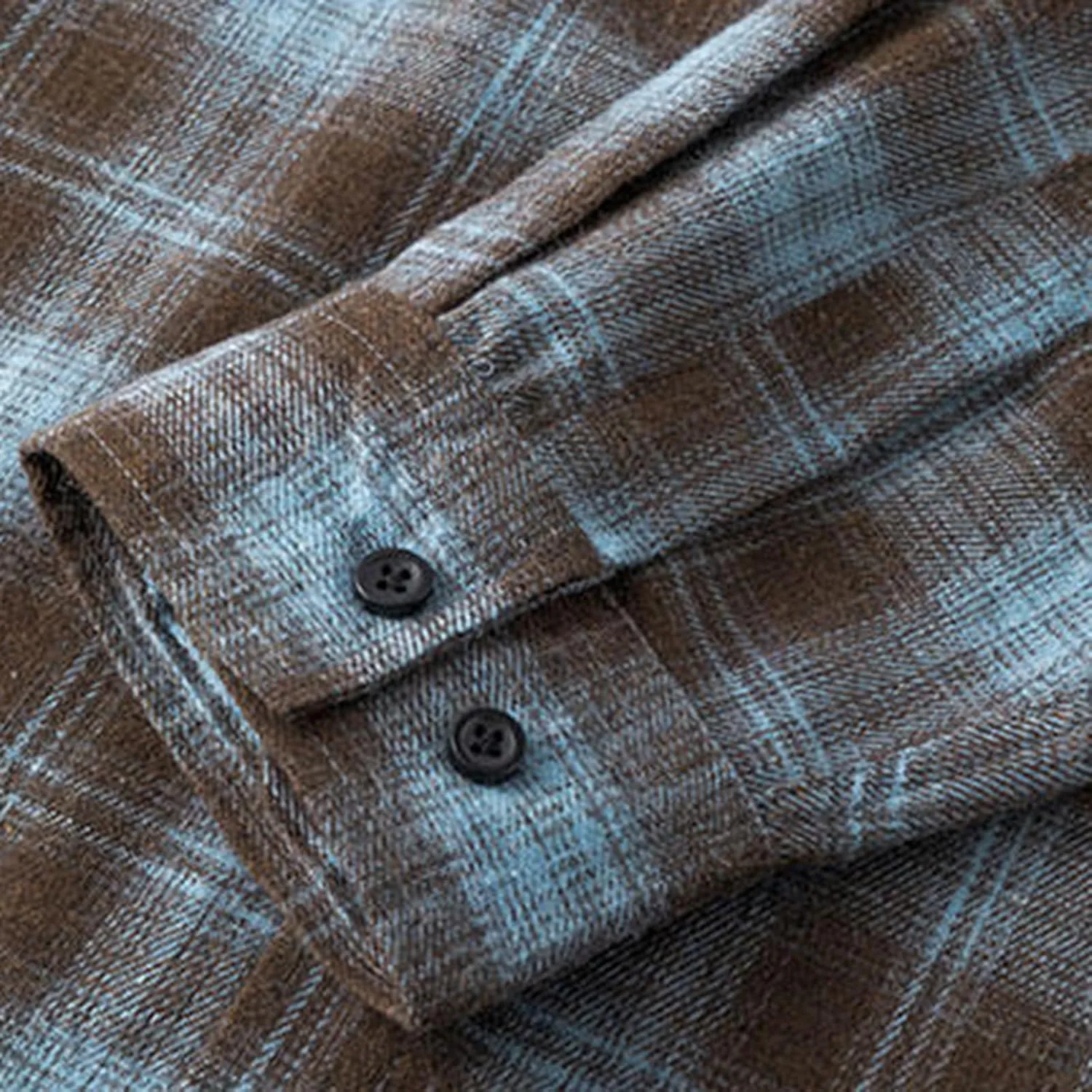 Mens Dress Shirts Long Sleeve Flannel Shirt with Pocket Warm Casual Soft Button Down Plaid Vintage Shirt Plus Size