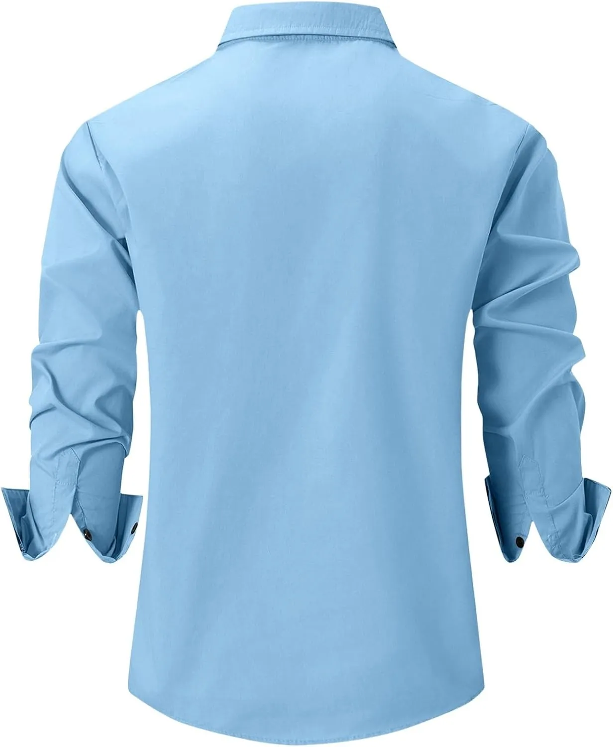 Mens Dress Shirts Long Sleeve Slim Fit Shirts for Men Muscle Slim Fit Button Down Modern Casual Stretch Shirt