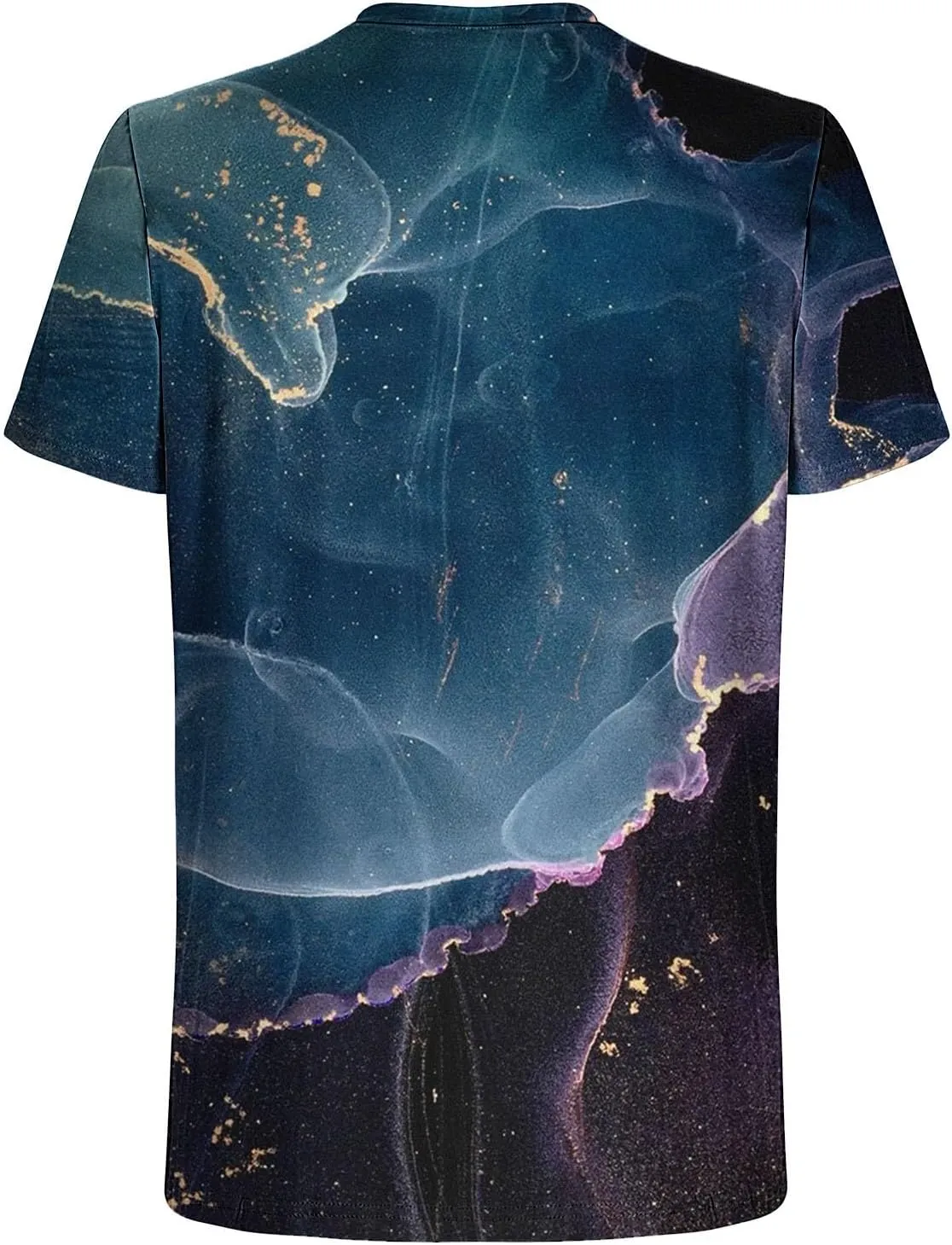 Men's Fashion Marble Printed Shirt Short Sleeve Crew Neck Casual Tshirt Loose Fit Lightweight Summer Outdoor Tee Tops