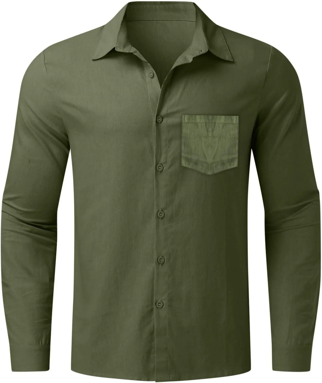 Mens Linen Button Down Shirt Beach Summer Shirts Casual Untucked Shirt Vacation Wedding Shirts with Pocket