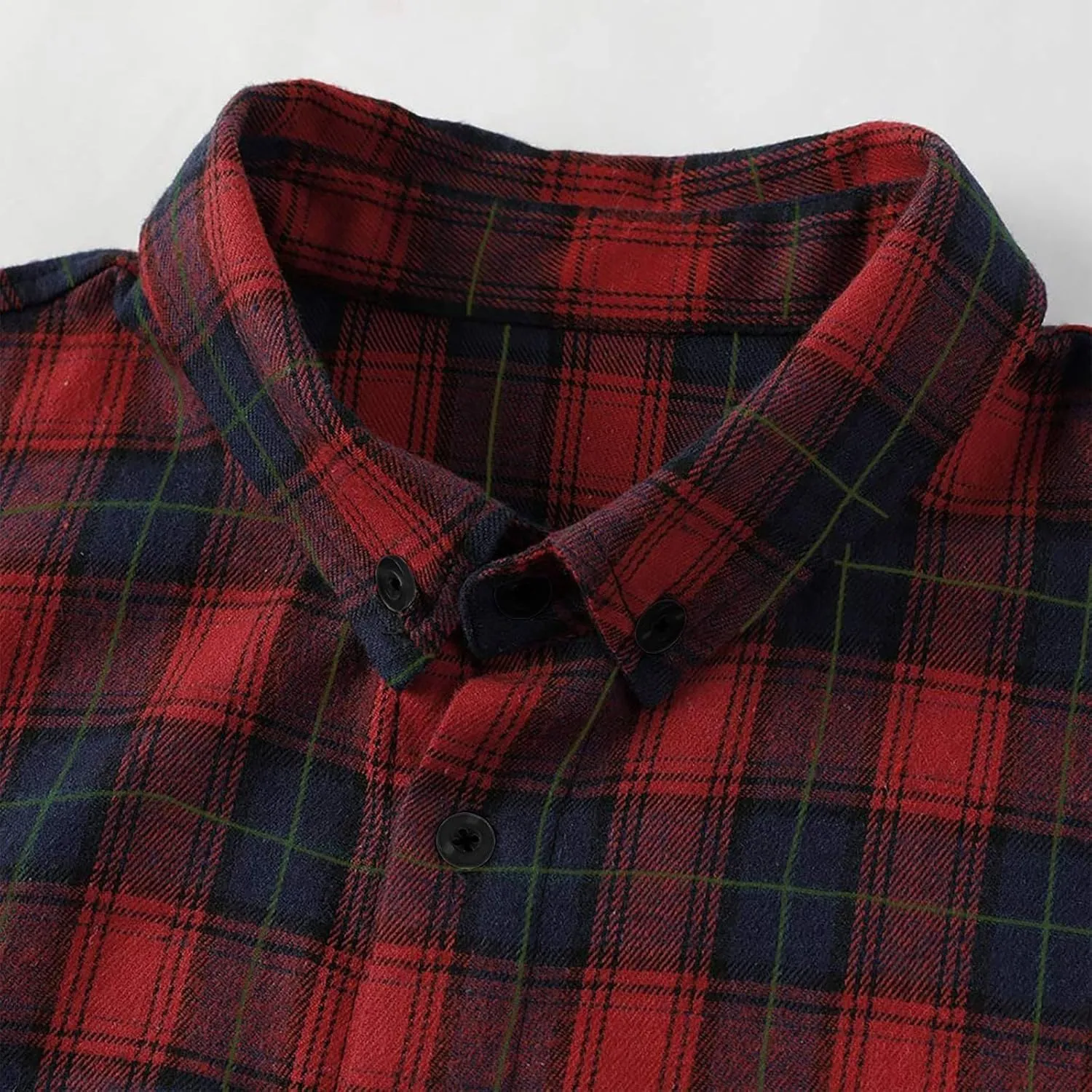Mens Long Sleeve Shirt for Men Warm Casual Soft Button Down Plaid Shirt Regular Lightweight Shirt Jacket Plus Size