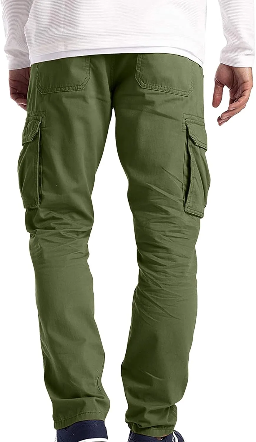 Mens Pants Casual Relaxed Fit Cargo Pants for Men,Men's Causal Cargo Pants Baggy Joggers with Pockets Hiking Pants