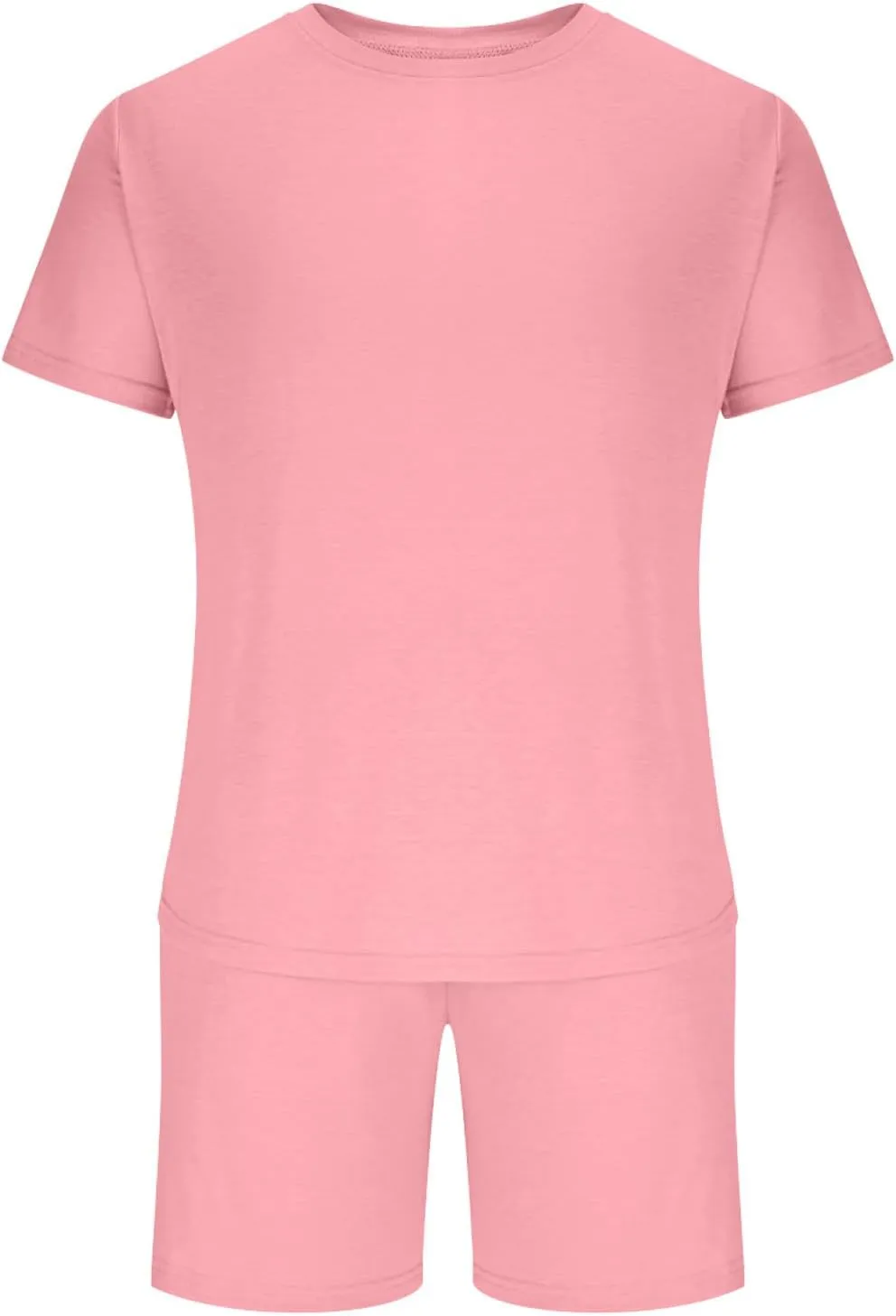Mens Short Sets 2 Piece Outfits Summer Beach Casual Tracksuit Sports Shirt and Shorts Set Cotton Suit