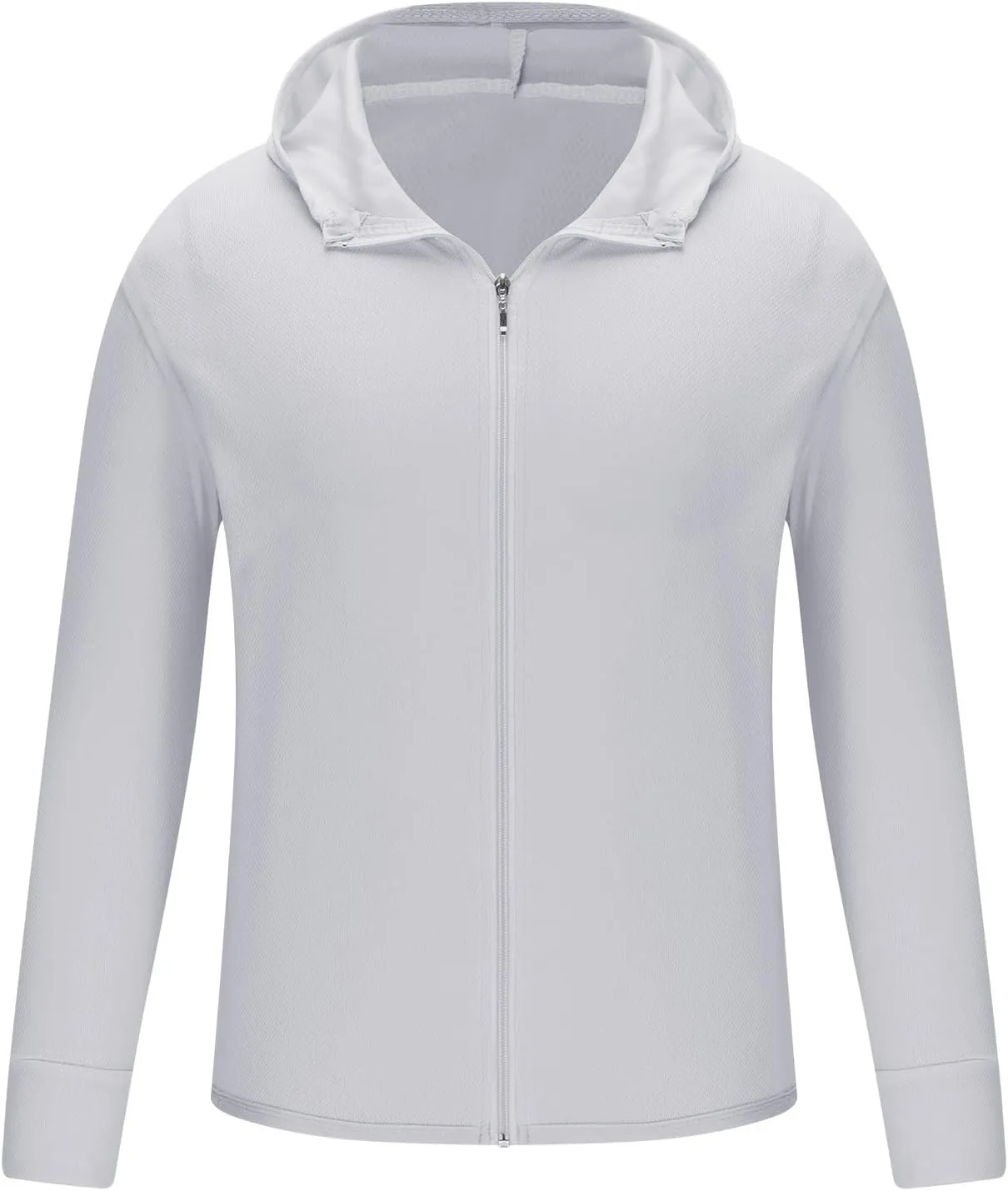 Men's UPF 50  Light Jacket Full Zip Sun Protection Hoodie Long Sleeve Sun Shirts UV Fishing Athletic Performance Shirt