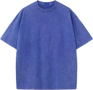 Men's Vintage Oversized T-Shirts Acid Wash Gym Shirt Short Sleeve Cotton Tee