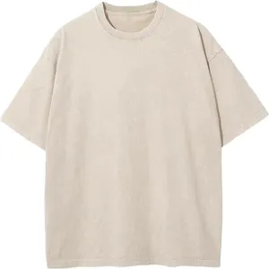 Men's Vintage Oversized T-Shirts Acid Wash Gym Shirt Short Sleeve Cotton Tee