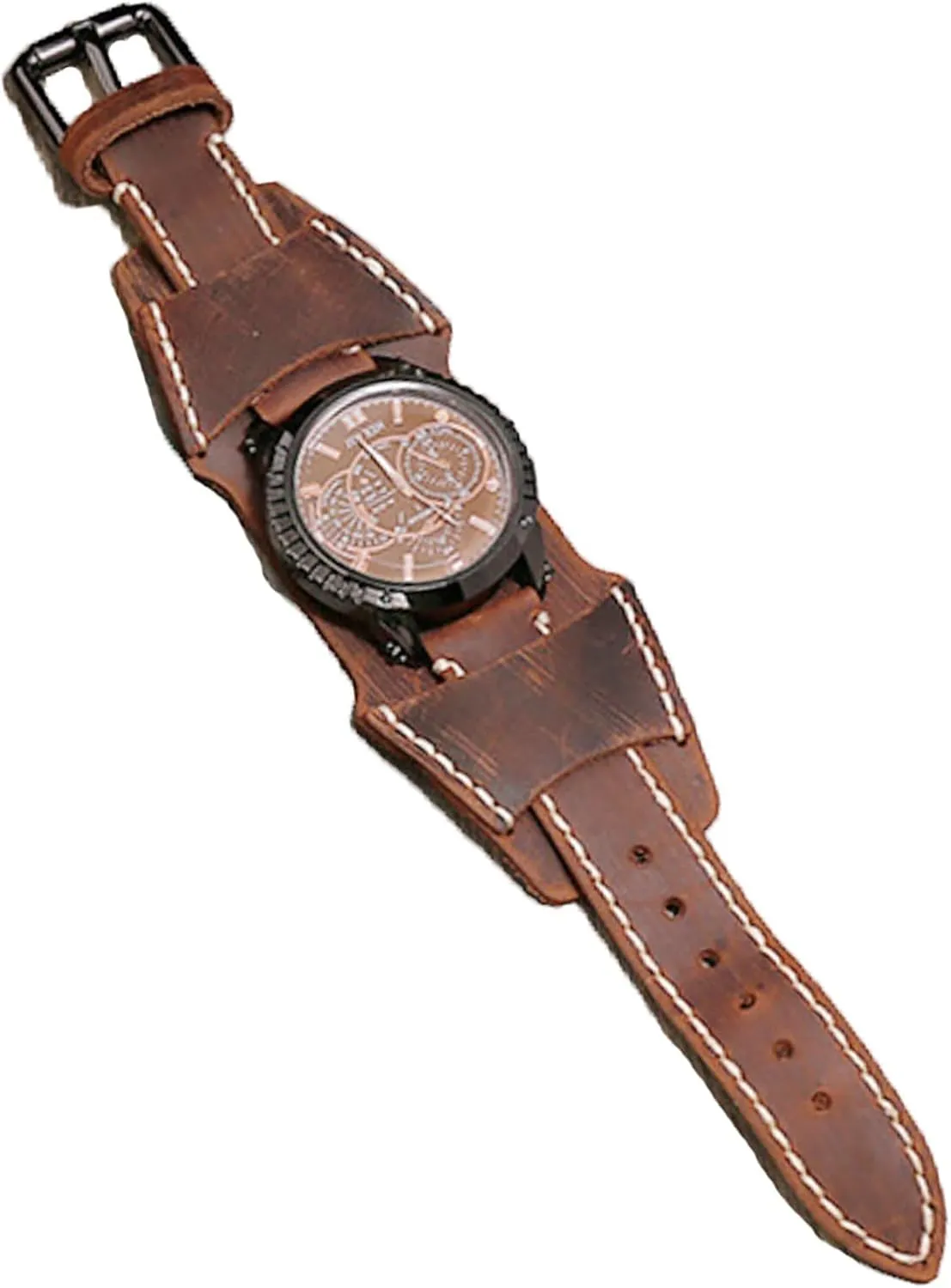 Mens Watch, Vintage Men's Watches, Men's Casual Leather Watches, Personalized Punk Hip-Hop Wide Leather Bracelet Watches