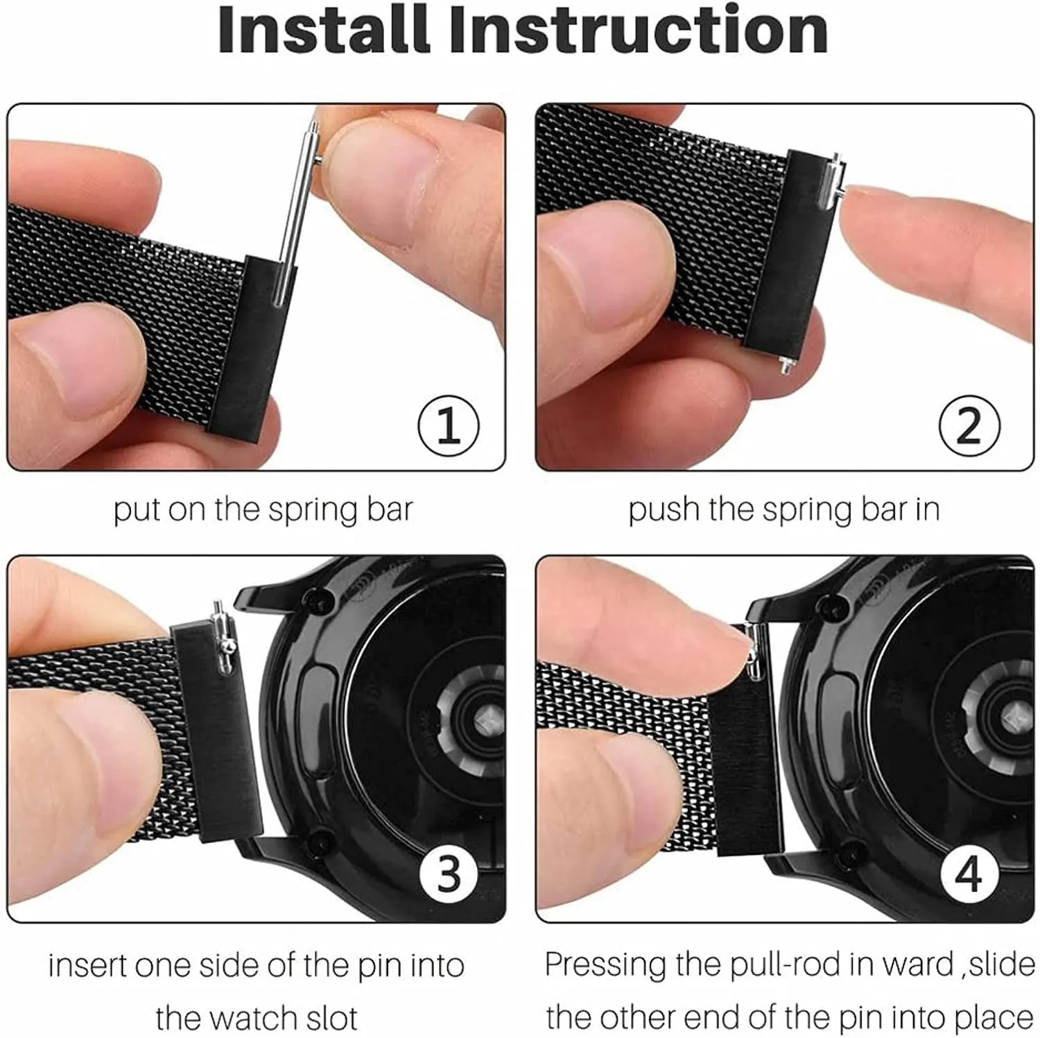 Metal Magnetic Watch Band Mesh Woven Quick Release Strap Adjustable Stainless Steel Replacement Straps for Women Men 14mm 16mm18mm 20mm 22mm 24mm
