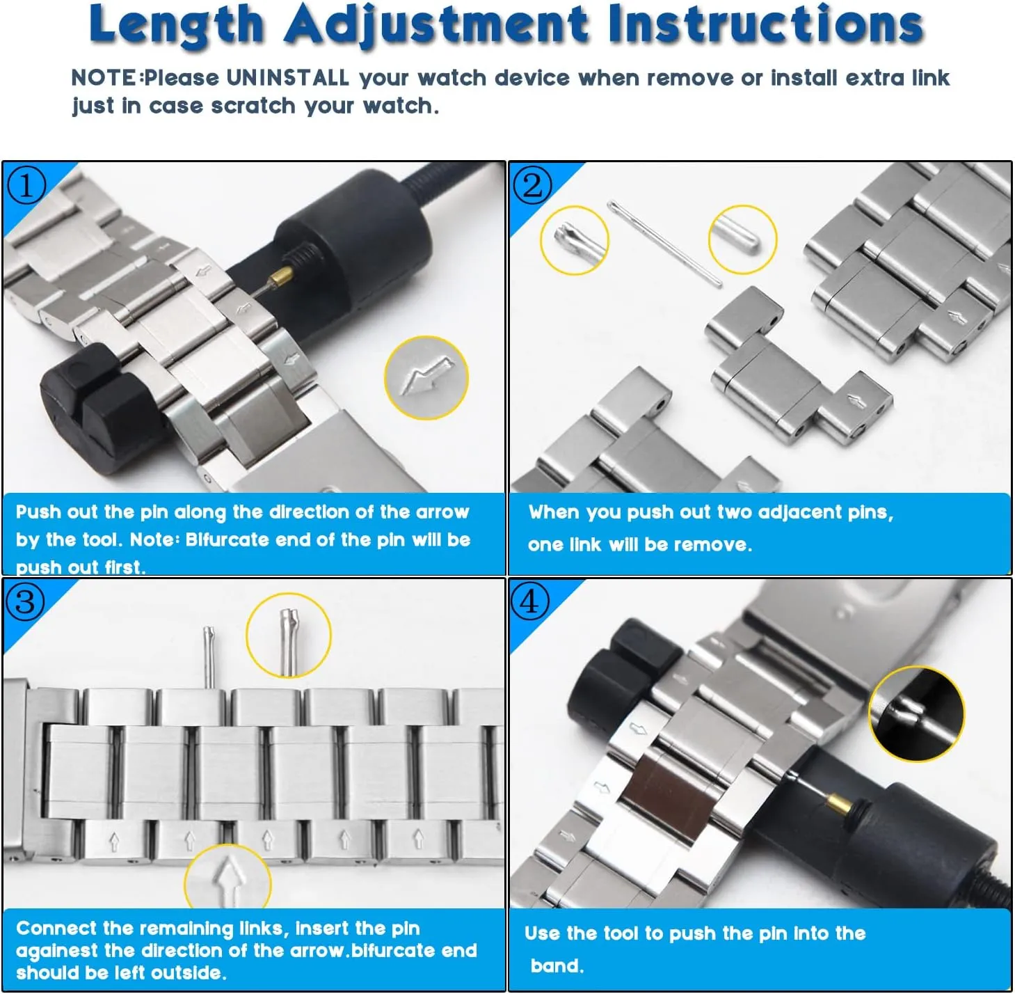 Metal Watch Band Stainless Steel 18mm 20mm 22mm Quick Release Solid Replacement Bracelet Straps for Men Women