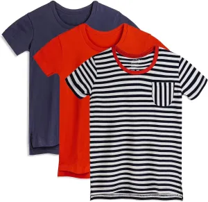 Mightly Girls' Scooped Neck Short Sleeve T Shirts | 100% Organic Cotton, Colorful Casual Stylish Clothes