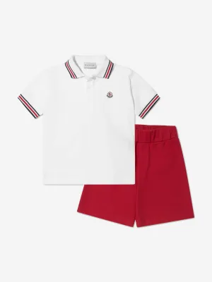 Moncler Enfant Boys Polo Shirt And Shorts in Red