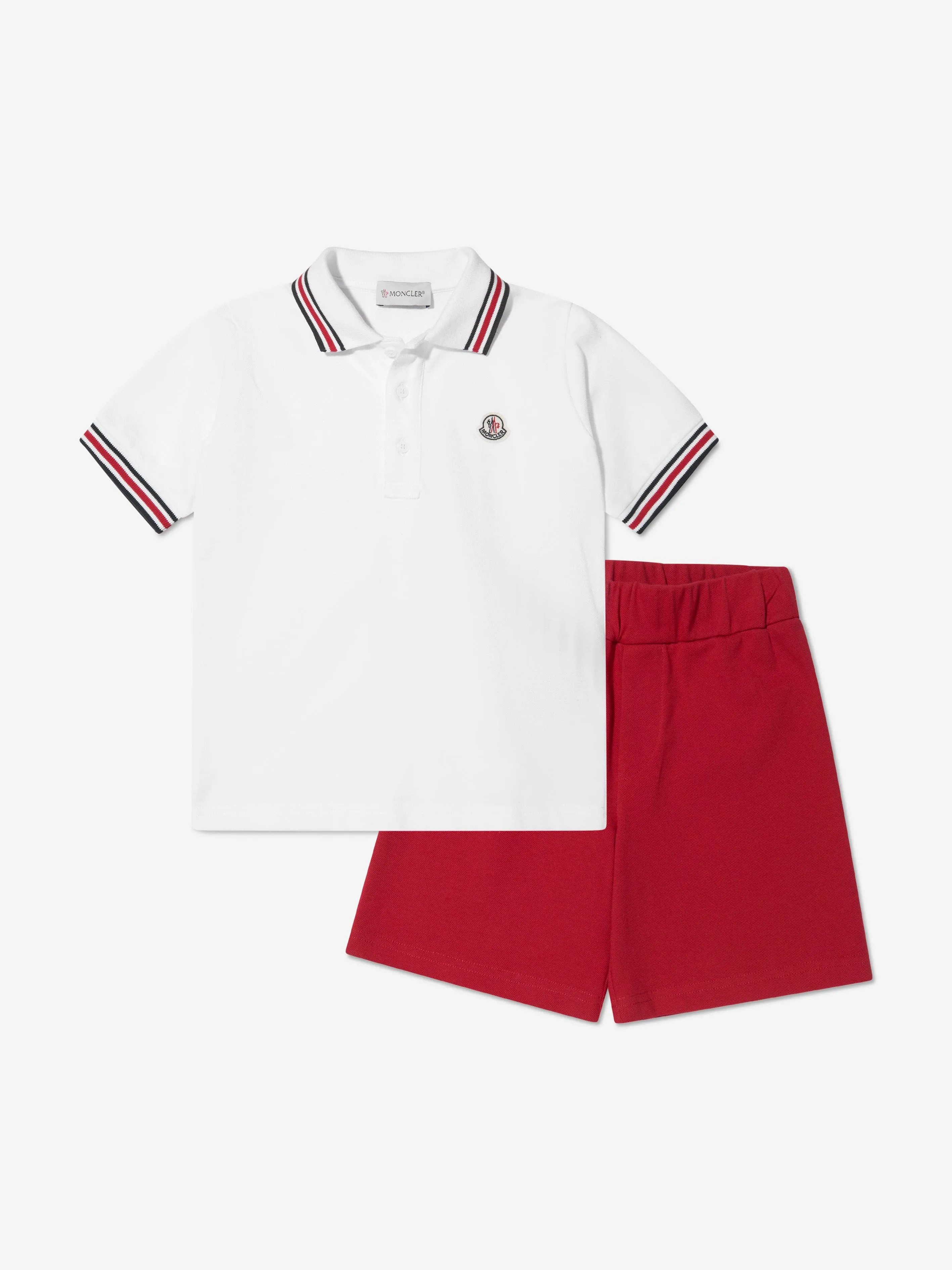Moncler Enfant Boys Polo Shirt And Shorts in Red