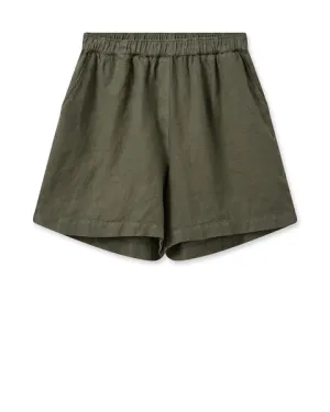 Mos Mosh Emmi Linen Short - Dusty Olive
