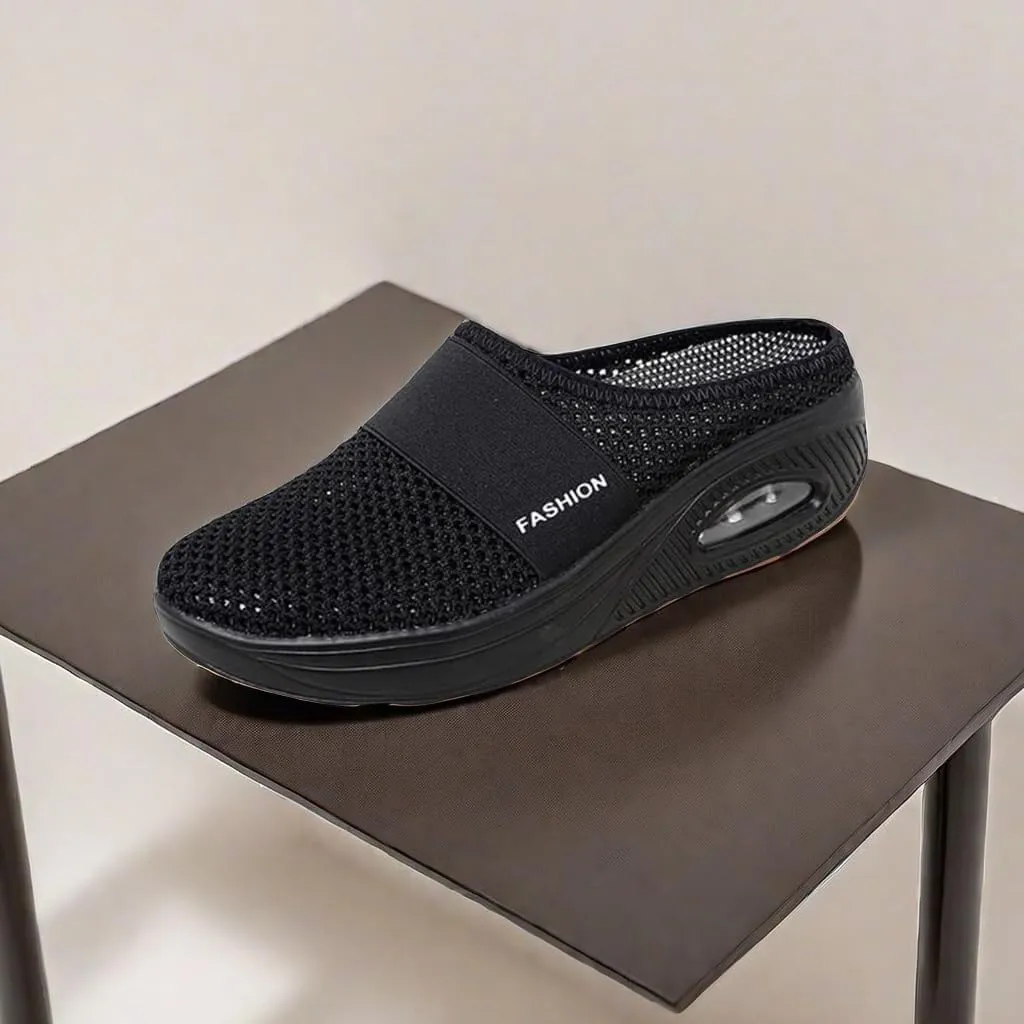 Mules for Women Mesh Breathable Air Cushion Platform Sandals Orthopedic Diabetic Shoes Closed Toe Backless Walking Sneakers Sandal Beach Vacation Outdoor Slippers