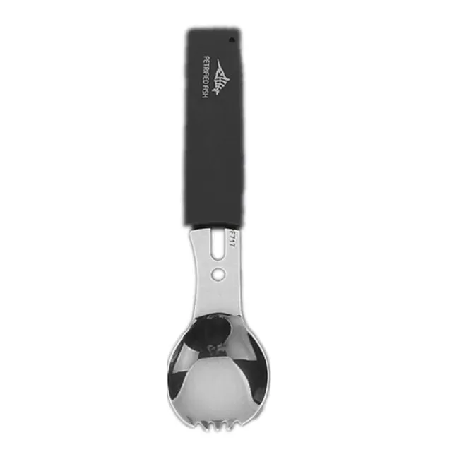 Multifunctional Stainless Steel Camping Knife and Spork (Spoon and Fork)