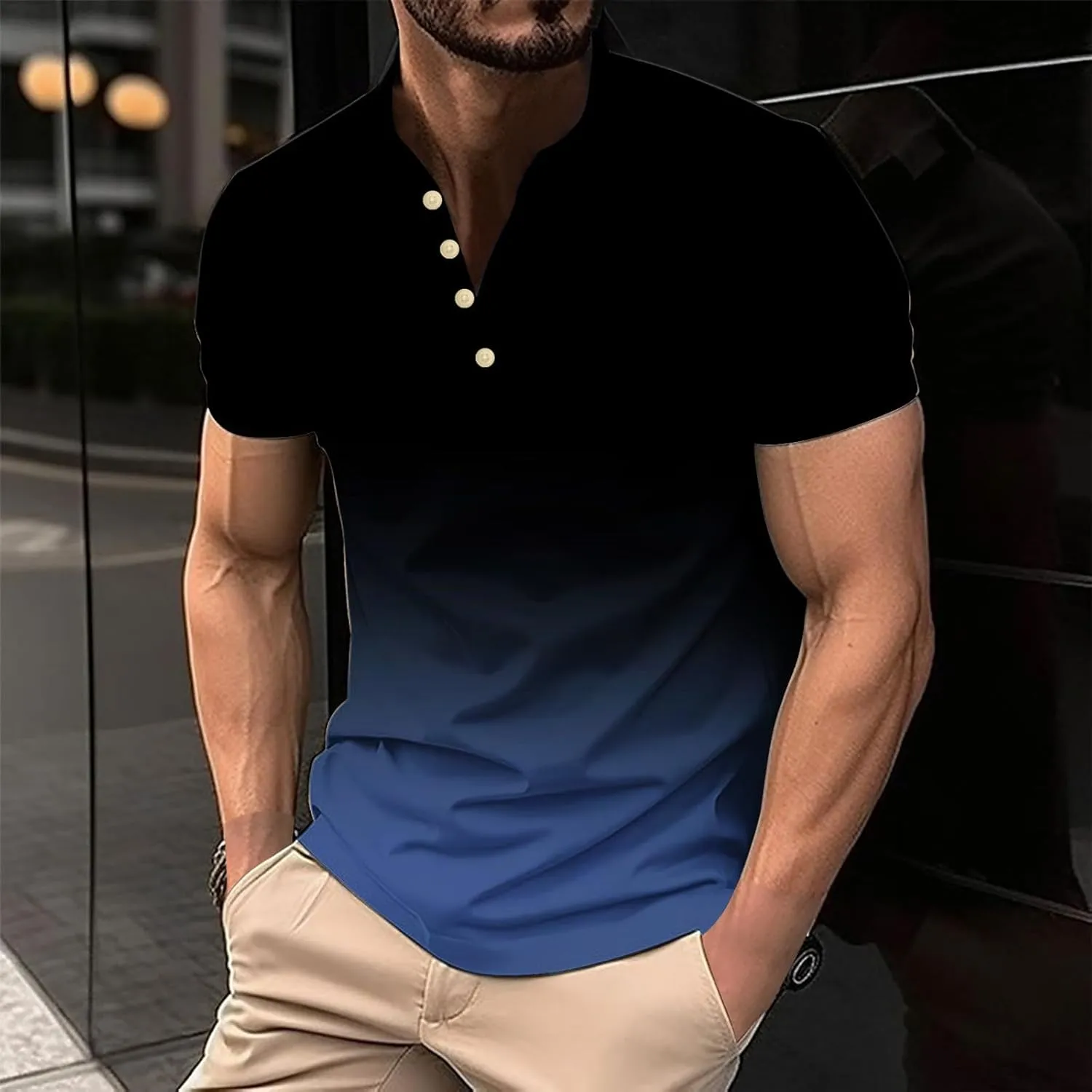 Muscularfit T-Shirts for Men Graphic Funny Short Sleeve Quarter Zipper Polo Shirt Summer Causal Stylish Gym Workout Pullover