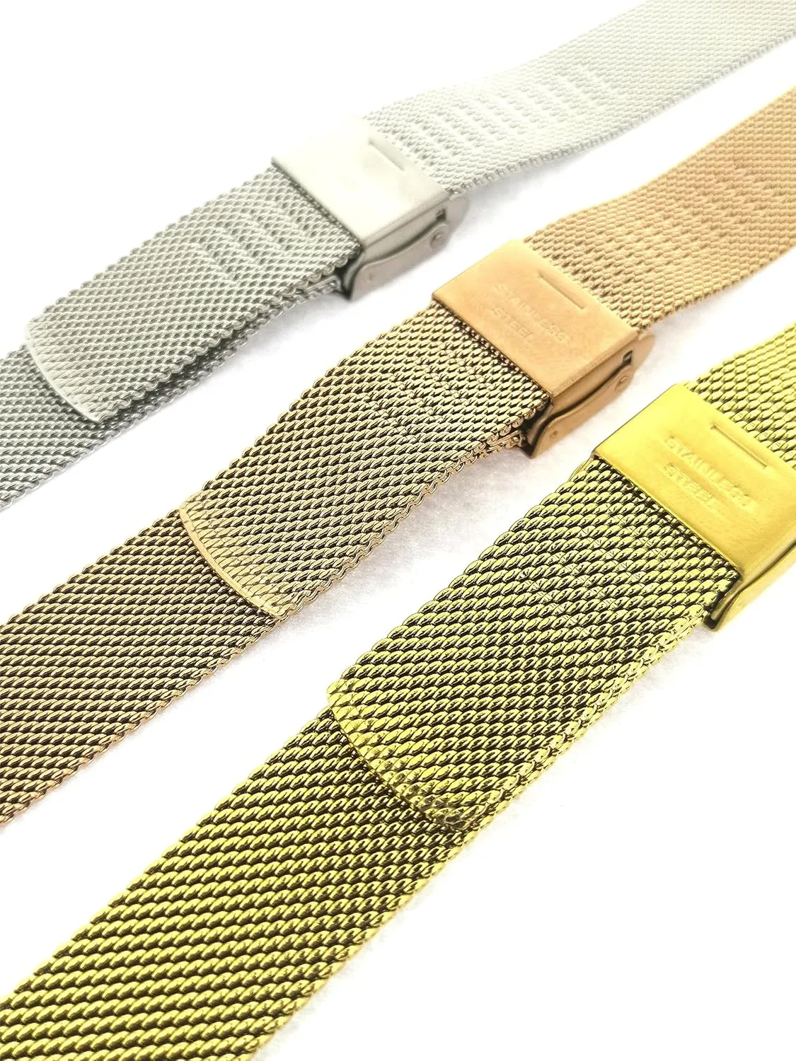 NZZXTO Stainless Steel Mesh Watch Band for Skagen Unisex Watches with pin, Light, thin, soft, Adjusting the length