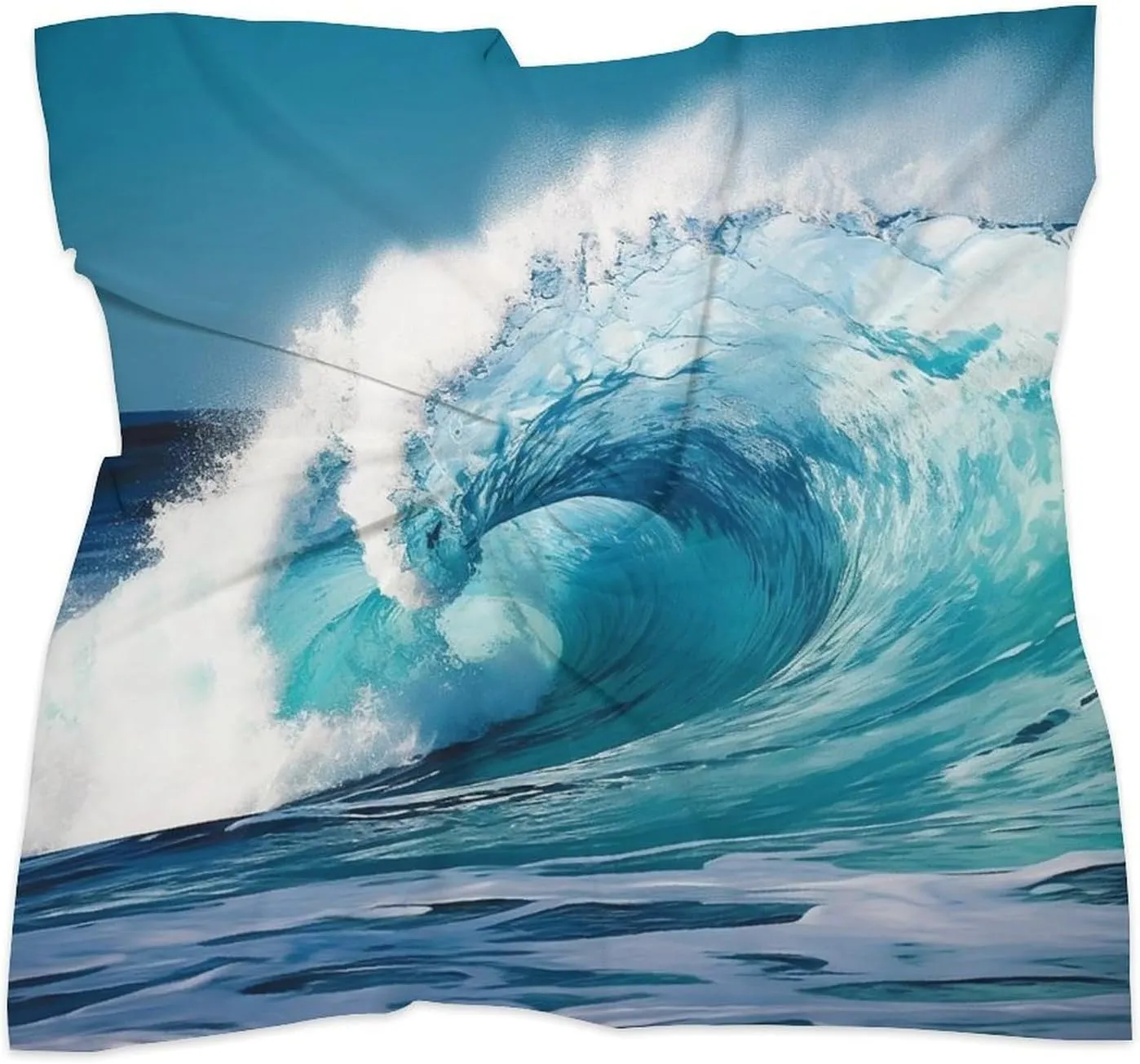 Ocean Wave Head Scarf Like Silk Scarf Lightweight Fashion Satin Hair Bandanas for Women Boho Headscarf Hair Wrap Bandana Headband Handkerchief Silk Scarves for Bag Purse Neck 18 Inch