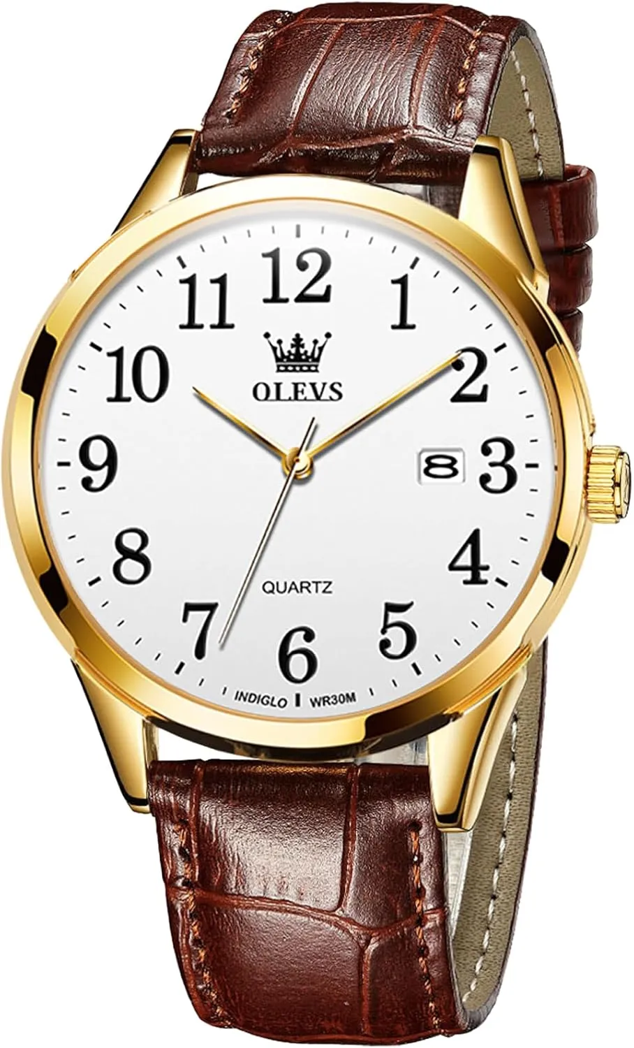 OLEVS Men's Watch,Classic Silver Watches for Men, Waterproof Stainless Steel Roman Numbers Men's Watch Easy to Read