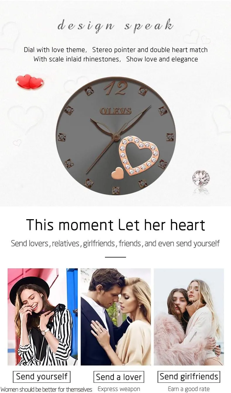 OLEVS Womens Watch Gifts Set with Bracelet Rose Gold for Lady Female Minimalist Simple Slim Thin Casual Dress Analog Quartz Wrist Watches Waterproof Two Tone