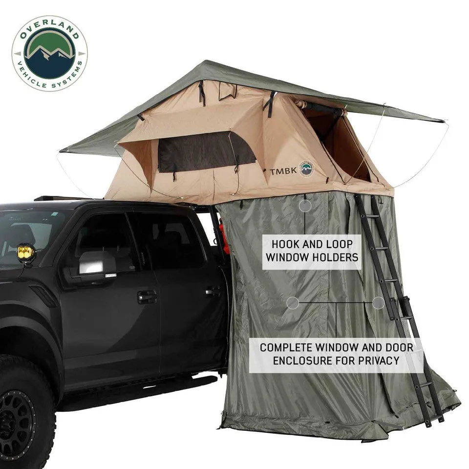 Overland Vehicle Systems TMBK Roof Top Tent Annex Green Base With Black Floor & Travel Cover
