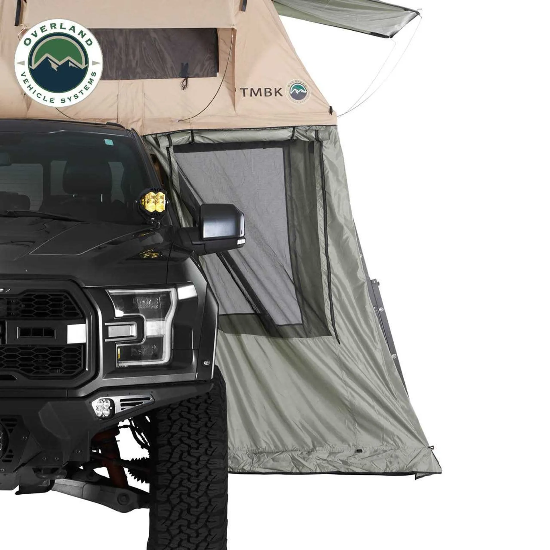 Overland Vehicle Systems TMBK Roof Top Tent Annex Green Base With Black Floor & Travel Cover