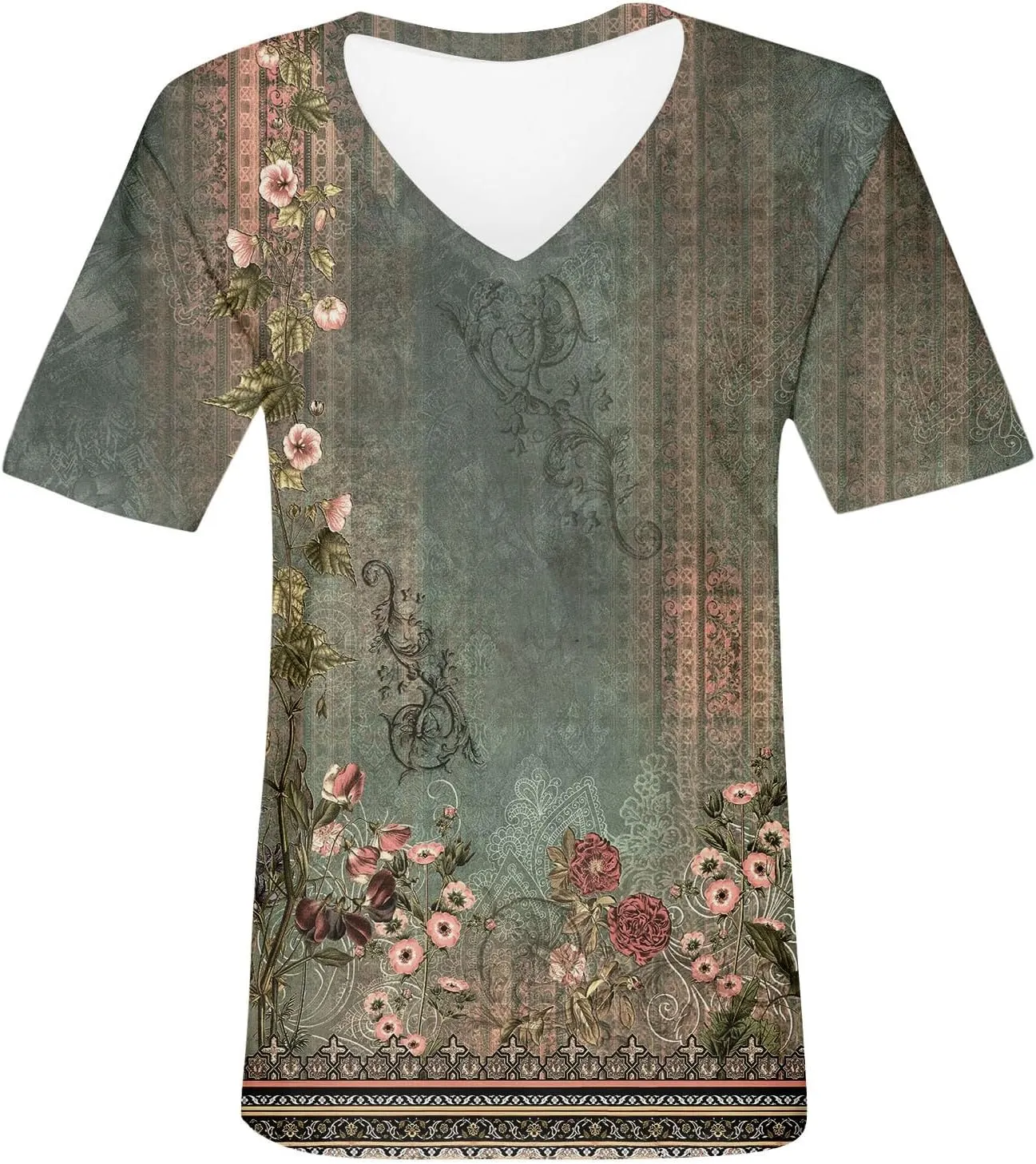 Oversized Tshirts for Women V Neck Summer Tops Short Sleeve Plus Size Casual Blouse Dressy Tee