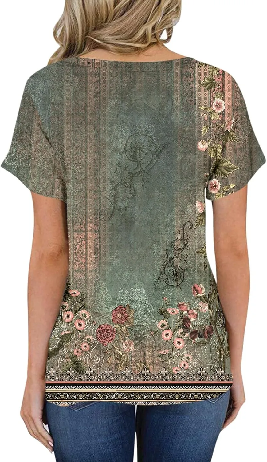 Oversized Tshirts for Women V Neck Summer Tops Short Sleeve Plus Size Casual Blouse Dressy Tee