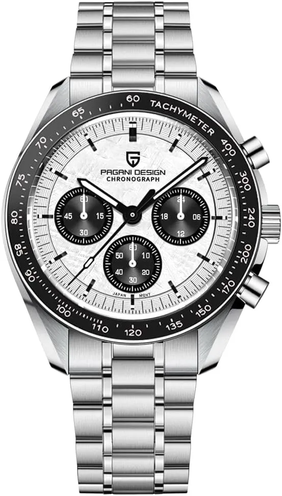 Pagani Design 1701 V6 Moon Wristwatch Homage Men's Quartz Chronograph Watches VK63 Movement Stianless Steel Construction 100M Waterproof Fashion Sport Watch