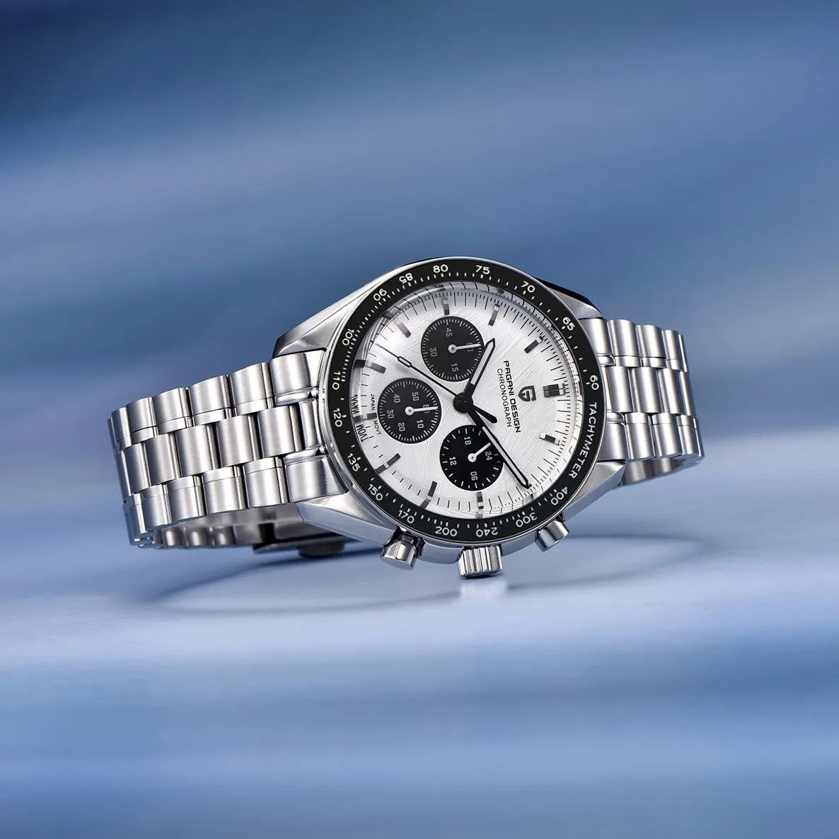 Pagani Design 1701 V6 Moon Wristwatch Homage Men's Quartz Chronograph Watches VK63 Movement Stianless Steel Construction 100M Waterproof Fashion Sport Watch