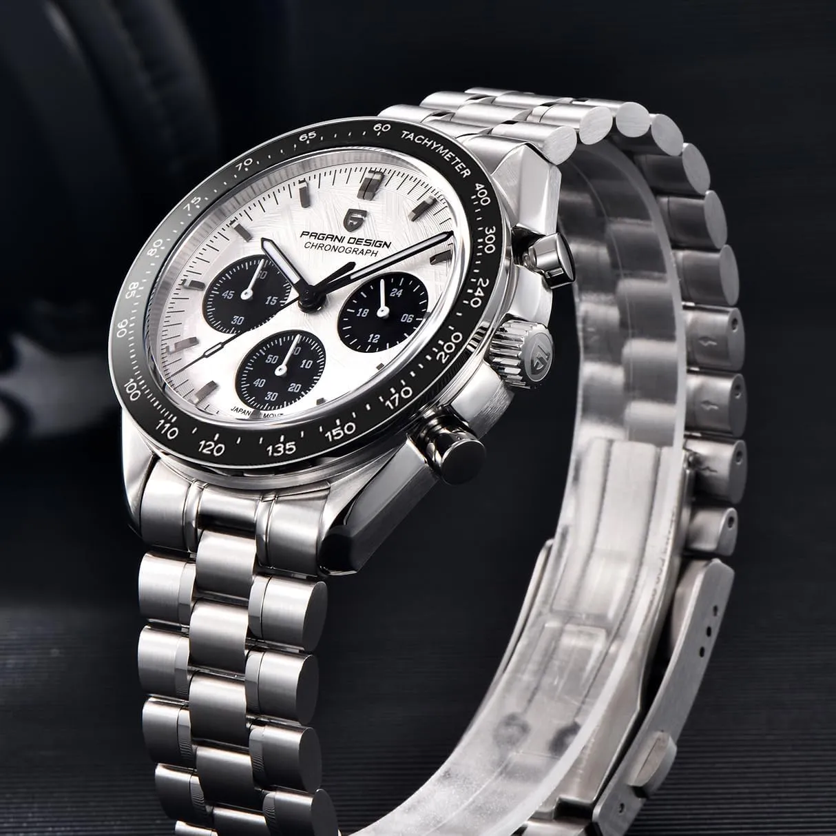 Pagani Design 1701 V6 Moon Wristwatch Homage Men's Quartz Chronograph Watches VK63 Movement Stianless Steel Construction 100M Waterproof Fashion Sport Watch